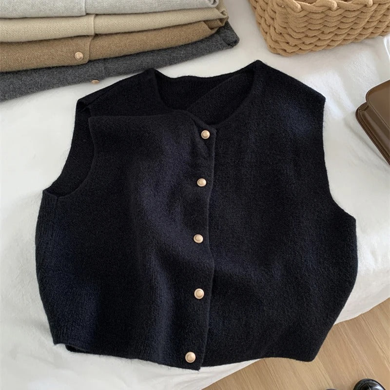 Berg-Feldt | Eleganter Ärmelloser Strickcardigan