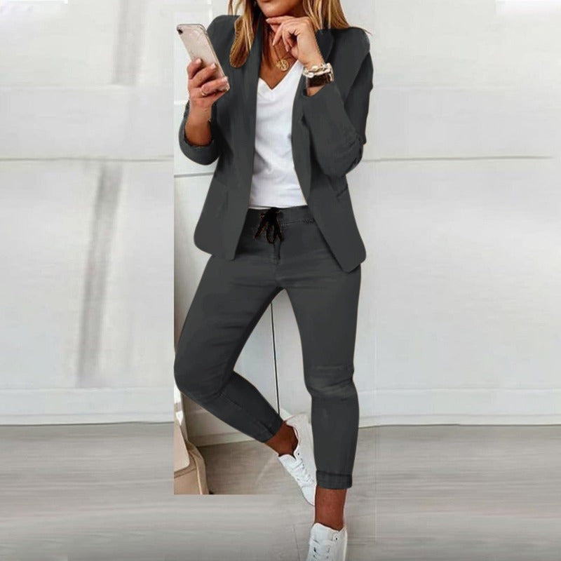 Berg-Feldt | Costume - Blazer élégant à un bouton - Pantalon de jogging à taille élastique