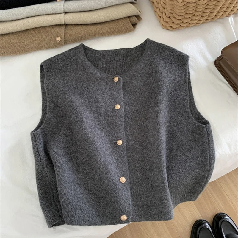 Berg-Feldt | Eleganter Ärmelloser Strickcardigan