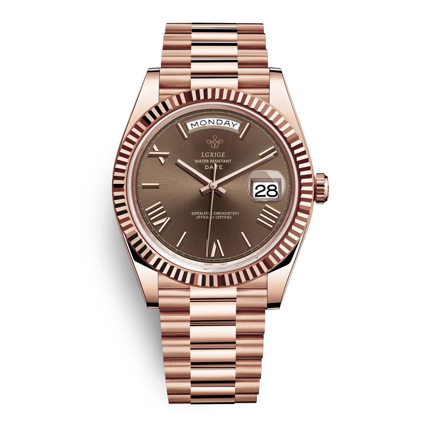 Montre automatique premium berg-feldt avec affichage du jour et de la date
