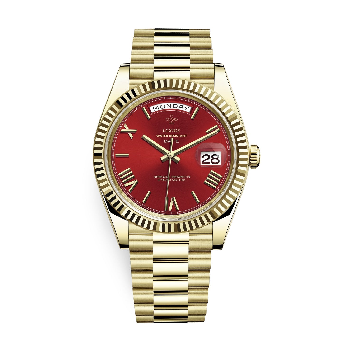 Montre automatique premium berg-feldt avec affichage du jour et de la date