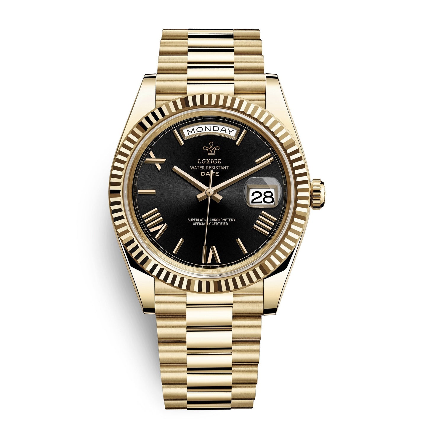 Montre automatique premium berg-feldt avec affichage du jour et de la date