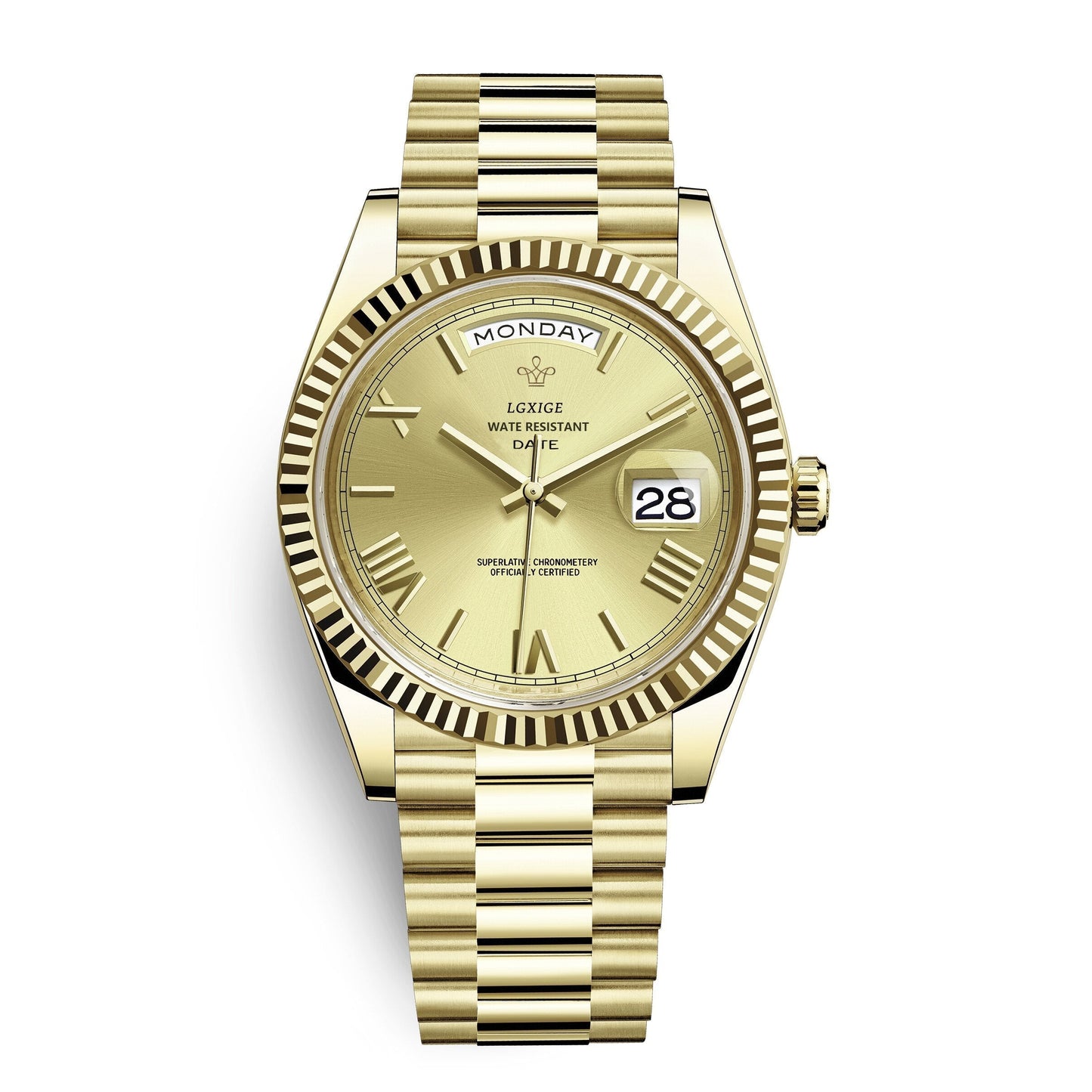 Montre automatique premium berg-feldt avec affichage du jour et de la date