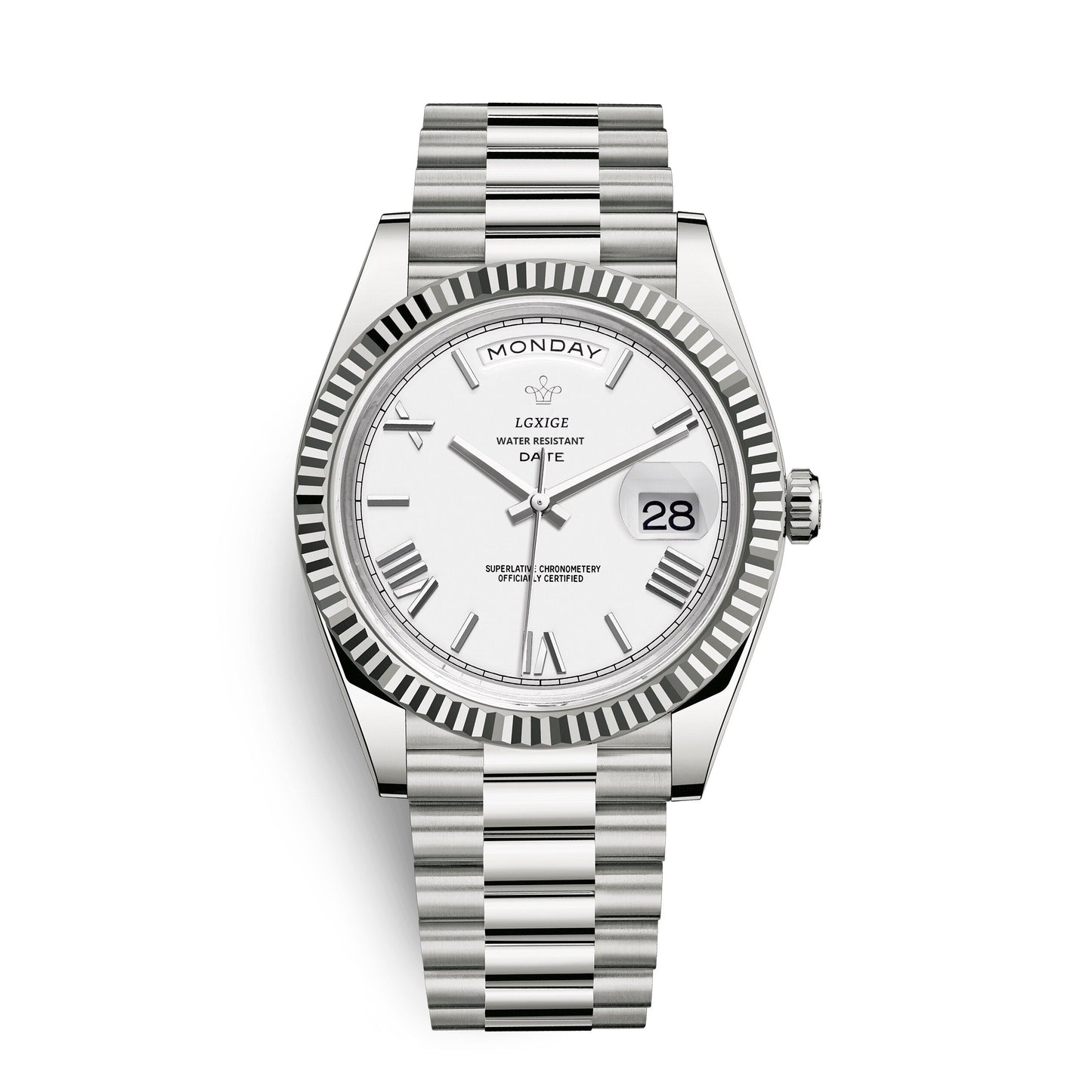 Montre automatique premium berg-feldt avec affichage du jour et de la date