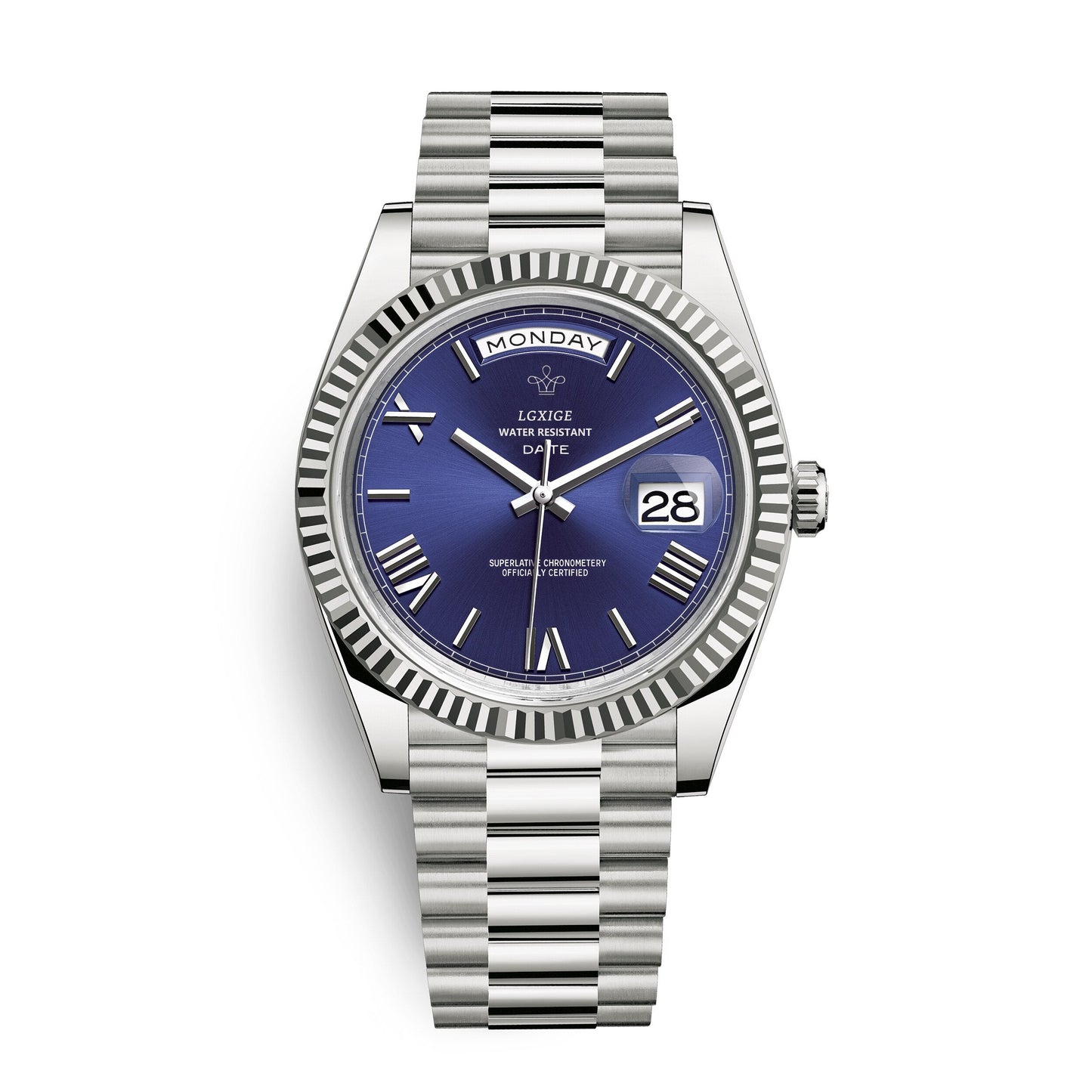 Montre automatique premium berg-feldt avec affichage du jour et de la date