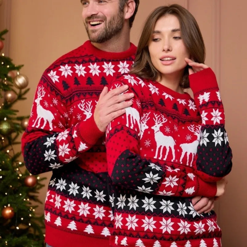 Pulls de Noël assortis pour couple pour les fêtes