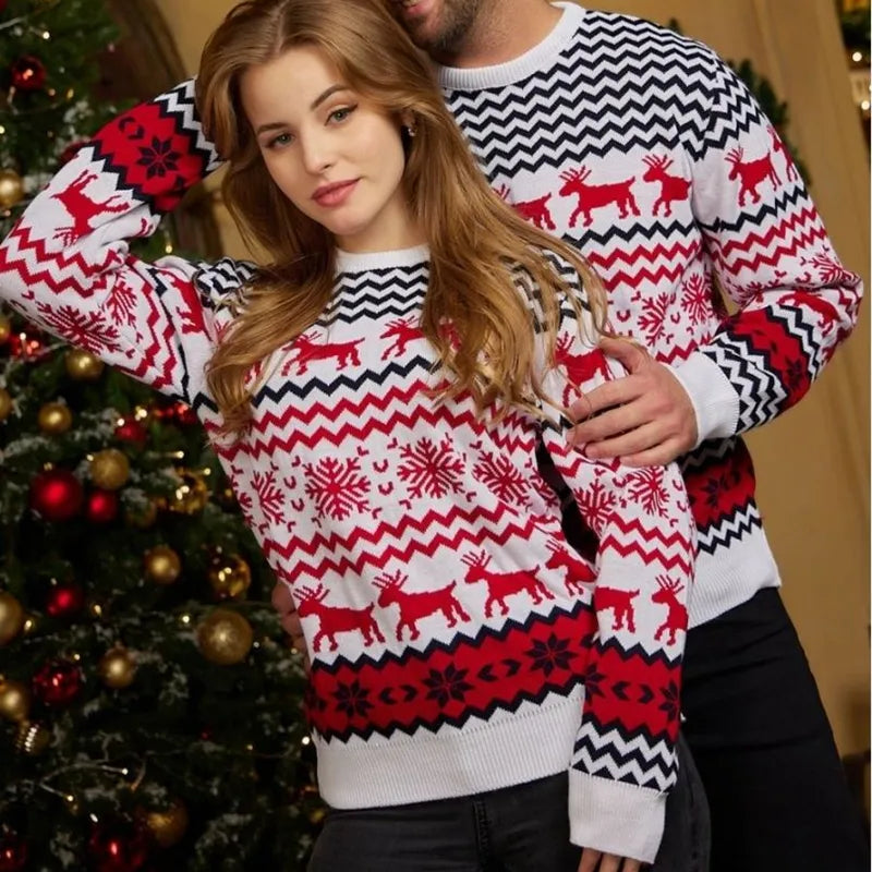 Pulls de Noël assortis pour couple pour les fêtes
