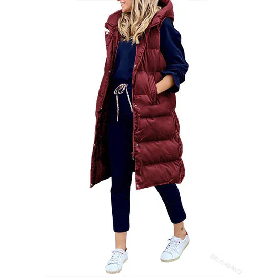 Berg-Feldt | Manteau mi-long sans manches matelassé à capuche pour femme