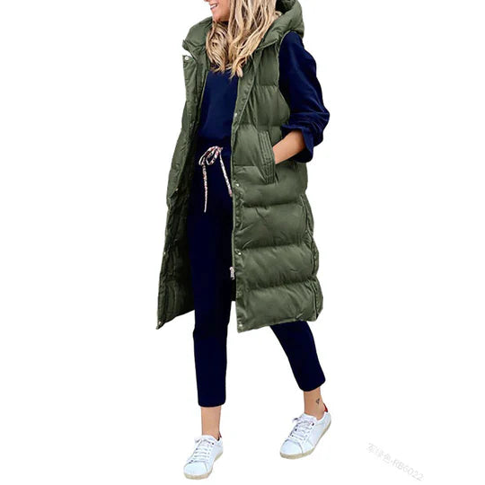 Berg-Feldt | Manteau mi-long sans manches matelassé à capuche pour femme