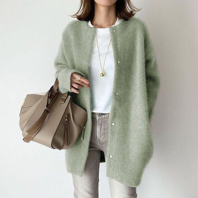 Berg-Feldt | Langärmelige Strickjacke mit Knöpfen