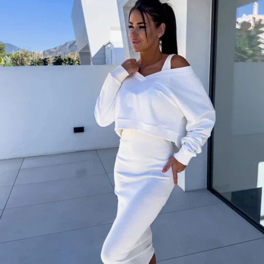 Ensemble Dorothée : sweat et robe décontractés