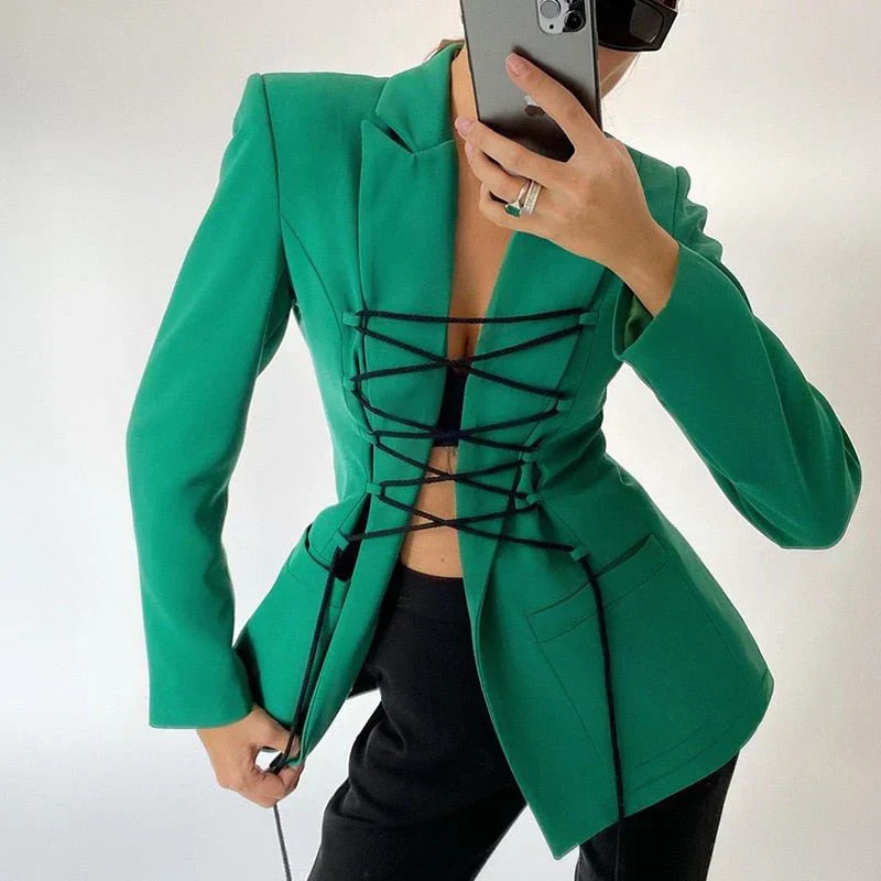 Berg-Feldt | Blazer à lacets, poches sur les bras, Manteau fin