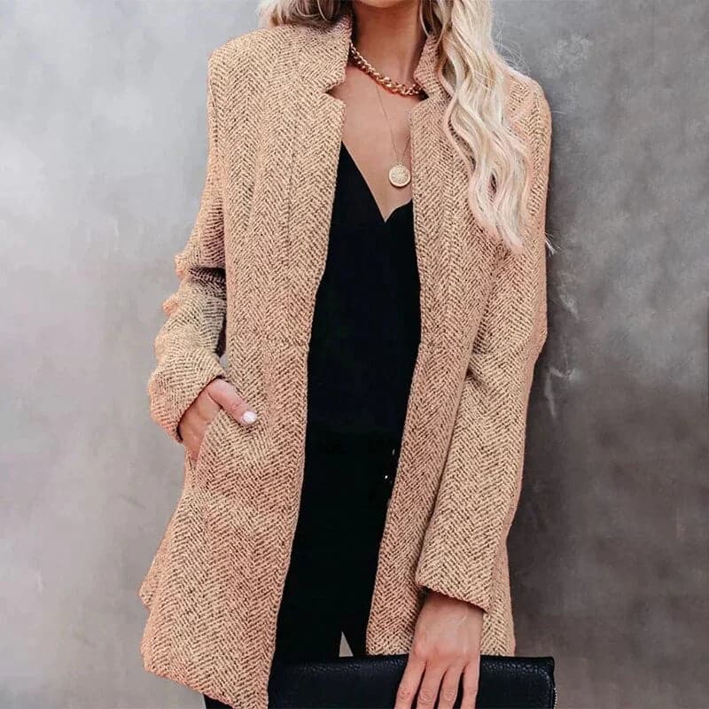 Berg-Feldt | Veste Ouverte Intemporelle en Tweed Élégance Moderne