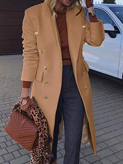 Berg-Feldt | Manteau en laine pour femme avec revers, poche boutonnée et manches longues