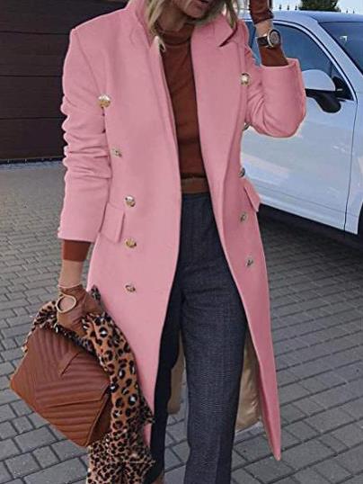 Berg-Feldt | Manteau en laine pour femme avec revers, poche boutonnée et manches longues