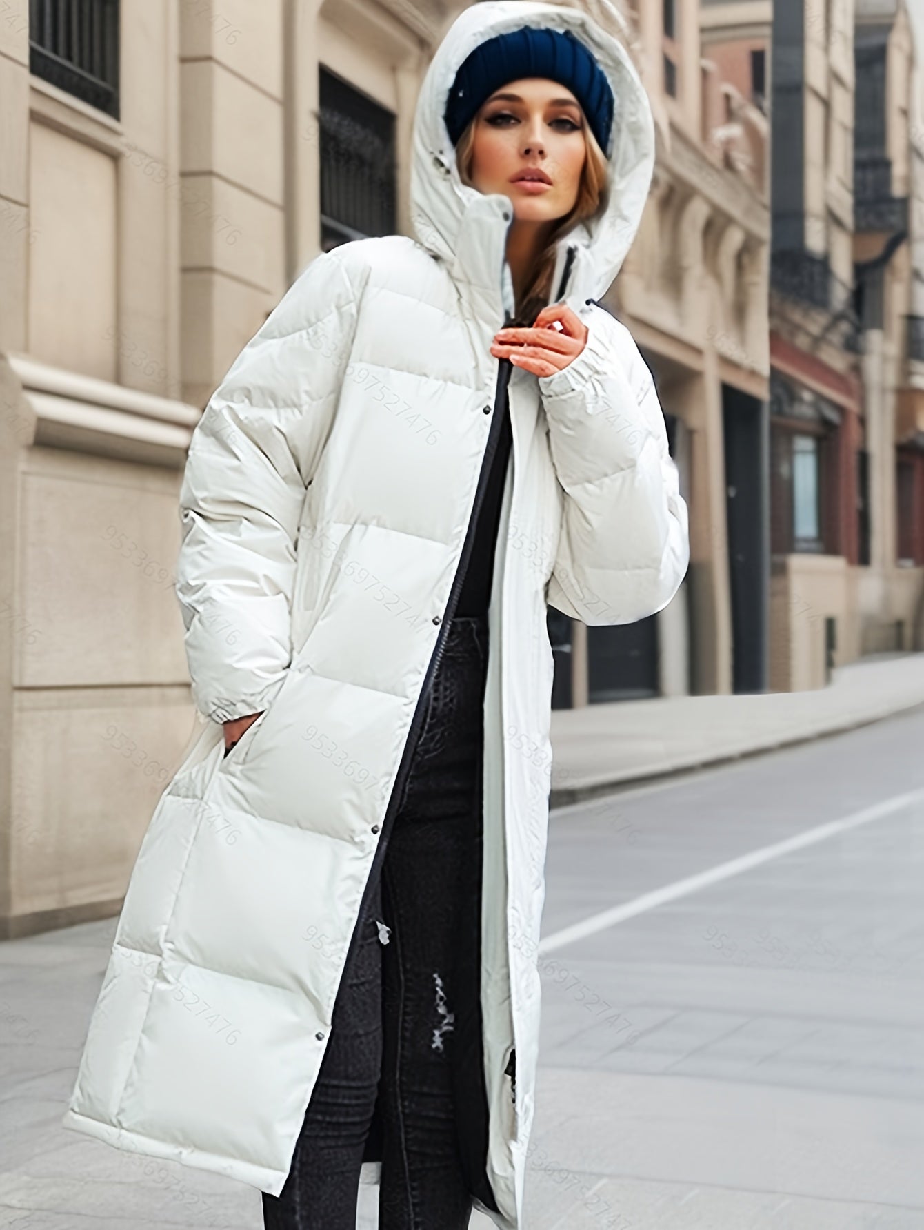 Berg-Feldt | Manteau long en duvet à capuche pour femme, automne/hiver