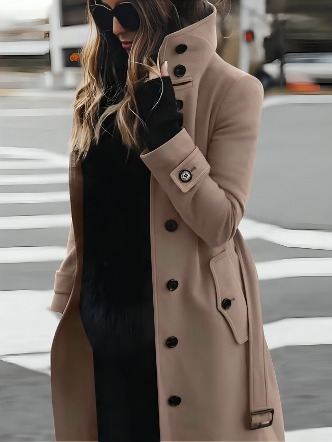 Berg-Feldt | Manteau d'hiver en laine à manches longues et coupe ajustée pour femme