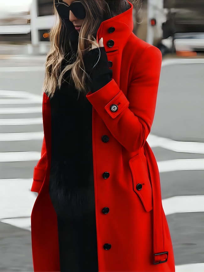 Berg-Feldt | Manteau d'hiver en laine à manches longues et coupe ajustée pour femme